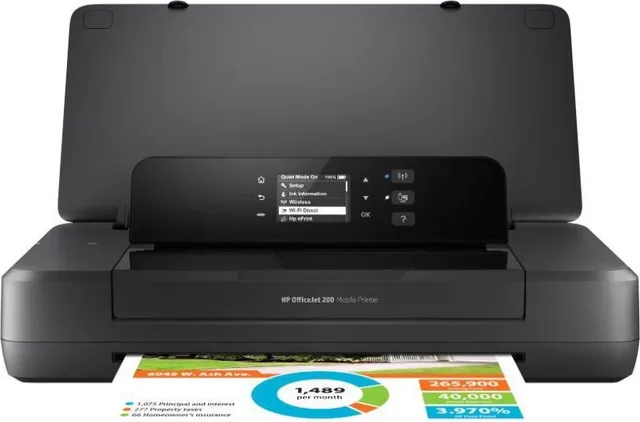 Imprimanta inkjet HP OfficeJet 200 Mobile Printer, Color, format A4, USB + Wi-Fi