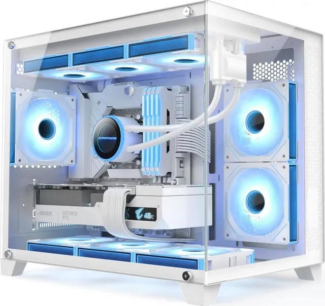 Carcasa 1stPLAYER MV6 TP White, Mini Tower, White