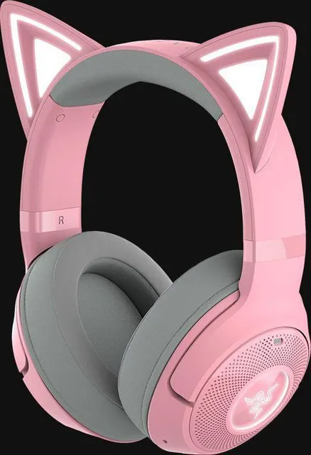 Casti Gaming Head-band Razer Kraken Kitty V2 BT, Wireless, Noise Canceling, Roz