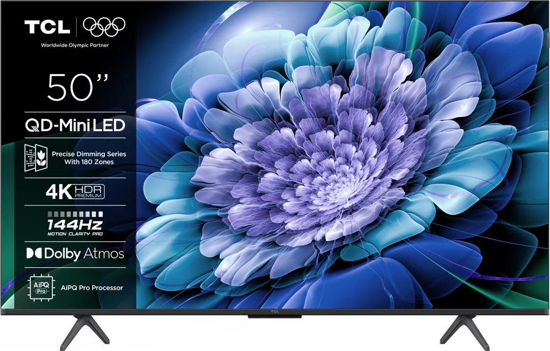 Televizor TCL QD-MiniLED 50C61K, 126 cm, Smart Google TV, 4K Ultra HD, 144Hz