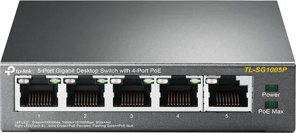 Switch TP-LINK TL-SG1005P, 5 port, 10/100/1000 Mbps