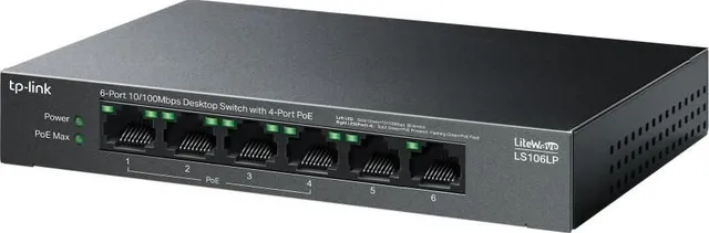 Switch TP-LINK LiteWave LS106LP, Fast Ethernet, 6 porturi, PoE