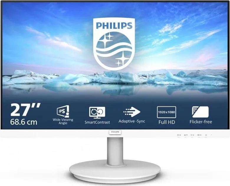 Monitor Consumer Philips 271V8AW/00, 27", 1920 x 1080 pixeli, White
