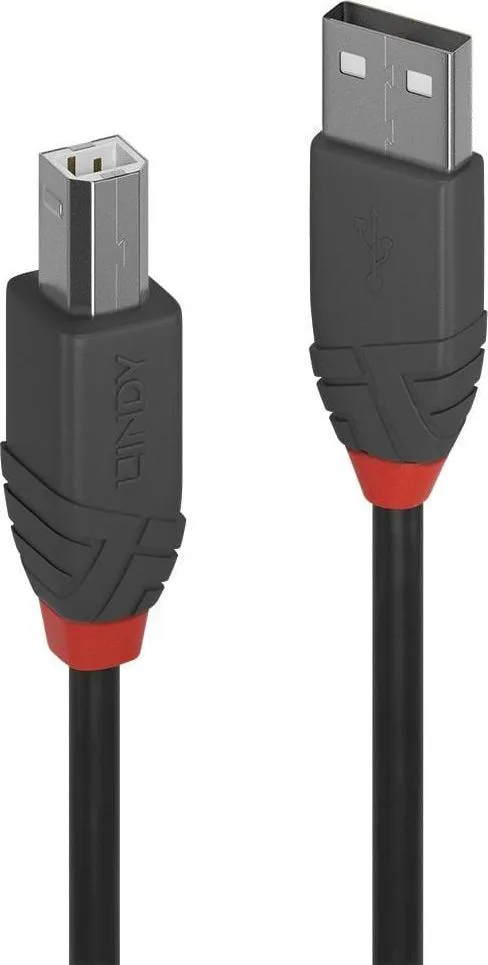 Cablu transfer Lindy LY-36674, USB 2.0 Type A to B, 3m, Anthra Line