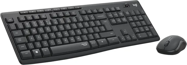 Kit wireless tastatura si mouse Logitech MK295 Silent, taste numerice, gri, US International