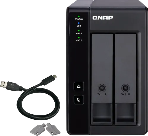 Extensie USB QNAP TR-002 2-Bay, 2.5/3.5 SATA 6Gbps HDD (neincluse), 1xUSB3.11 (type-c), tower, PSU adaptor 36W