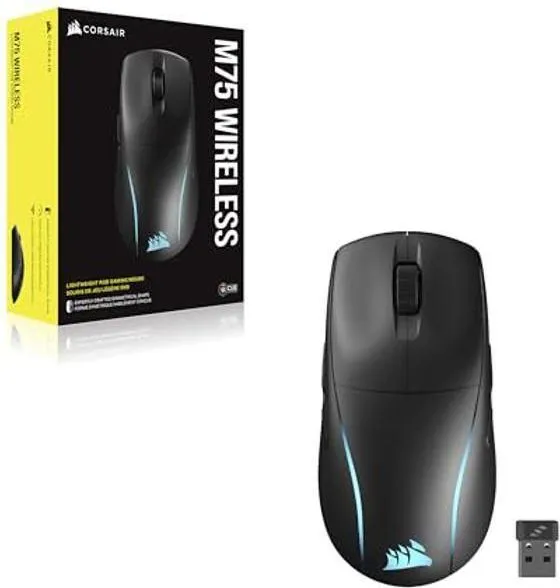 Mouse Gaming Wireless Corsair M75, 26000 DPI, Negru