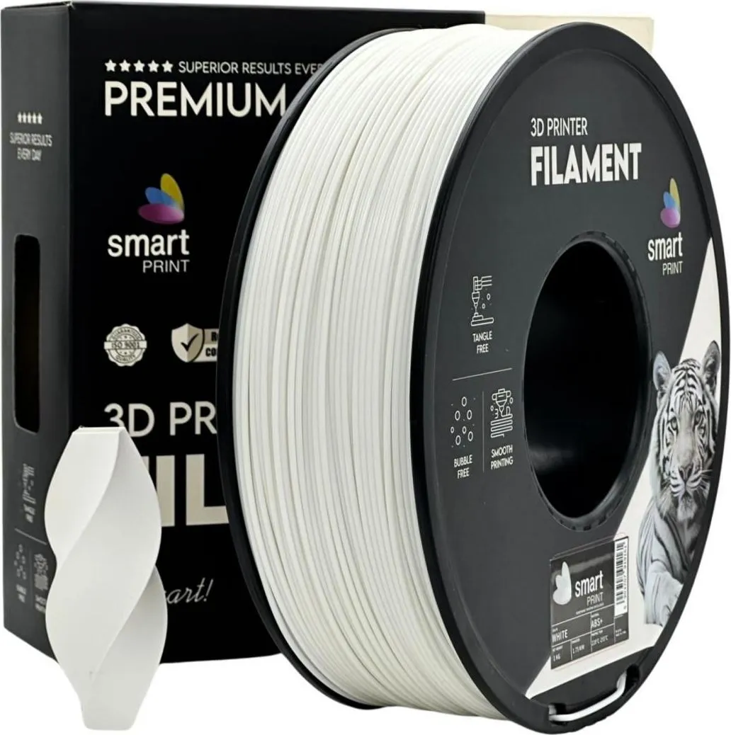 Filament 3D Smart Print, Diamentru 1.75mm, Alb (ABS+ WHITE | SMART PRINT)