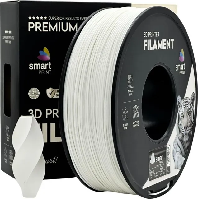 Filament 3D Smart Print, Diamentru 1.75mm, Alb (ABS+ WHITE | SMART PRINT)