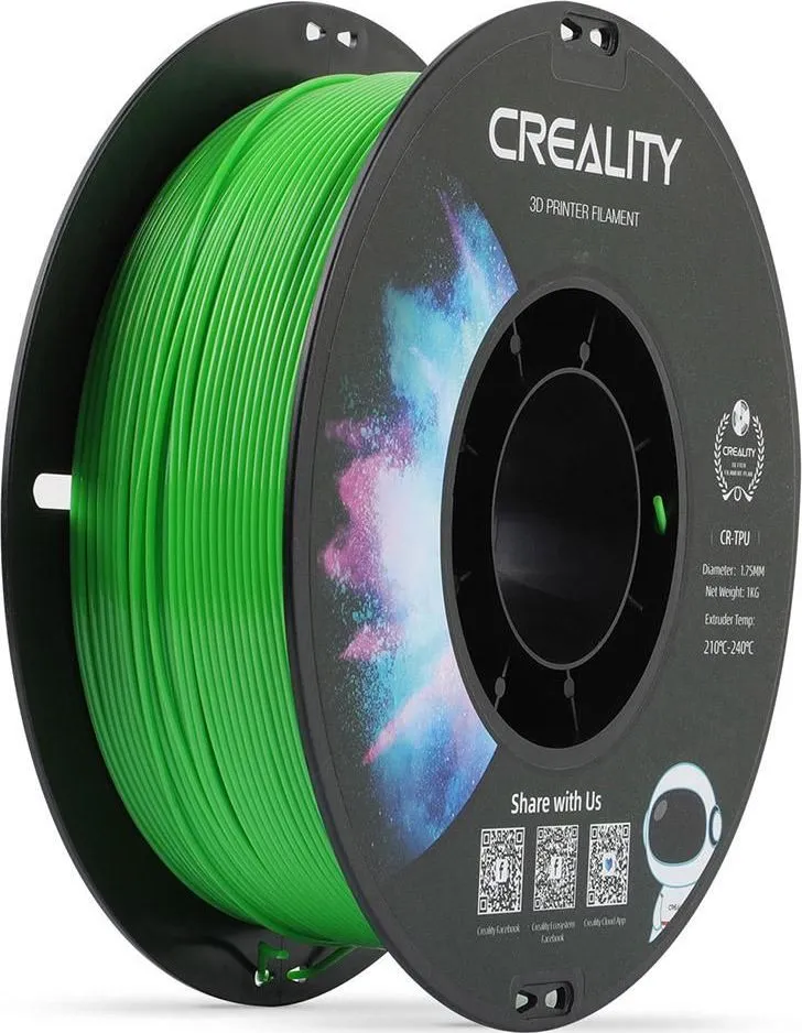 Creality CR-TPU 3D Printer Filament, Green, 1kg, elastic, rezistent UV