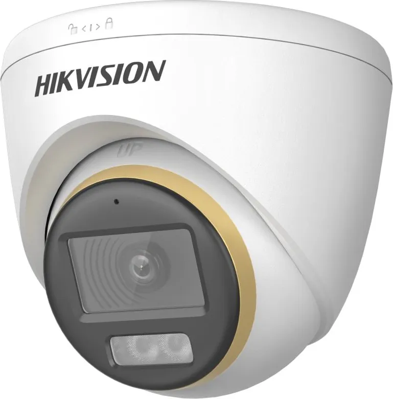 Camera de supraveghere Turret 2MP ColorVu Dual-light Hikvision DS-2CE72DF3T-LFS(2.8MM), lentila fixa 2.8mm