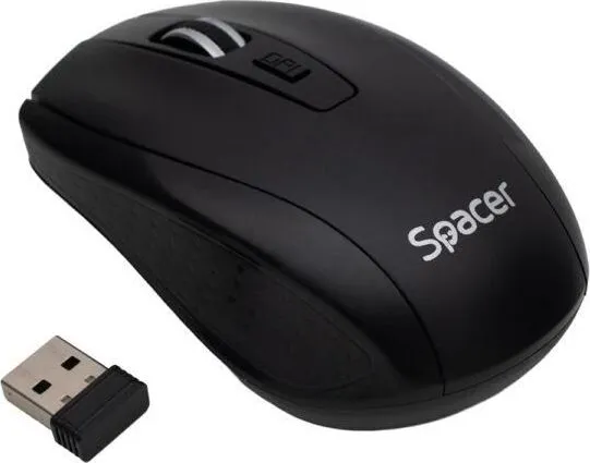 Mouse Wireless Spacer SPMO-WS-BK-04, 1600 dpi, Negru