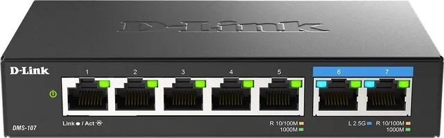 Switch D-Link DMS-107, 2.5G, 7 porturi