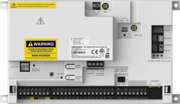 Centrala alarma hibrida AX PRO Hikvision DS-PA502-128, EN50131 Grade 2, 8 zone pe placa, maxim 128 zone
