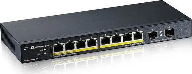 Switch Zyxel GS1100-10HP v2, Gigabit, 8 porturi, PoE