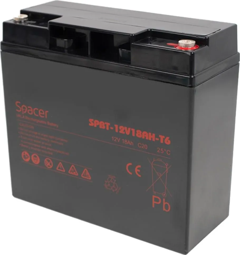 Acumulator UPS Spacer 12V/18Ah, negru