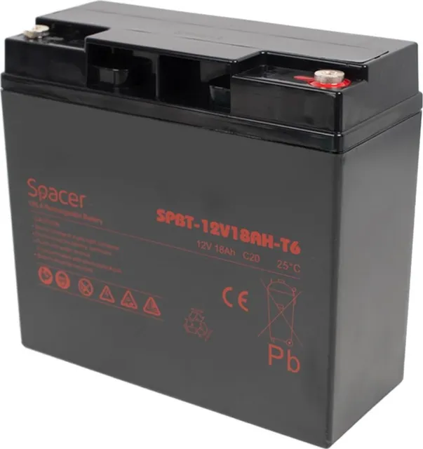 Acumulator UPS Spacer 12V/18Ah, negru