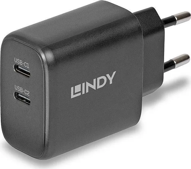 Incarcator Lindy 2x USB Type-C GaN 65W