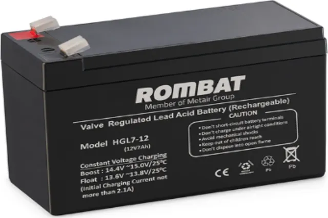 Acumulator stationar pentru UPS 7Ah/12V HGL12-7, Terminal F2, Dimensiuni151 x 65 x 101 mm