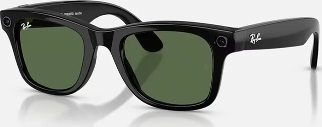 Ray-Ban Meta Wayfarer Gen 2 High Bridge Fit Shiny Black G-15 Green 50-22