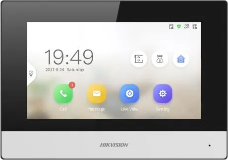 Monitor videointerfon Hikvision DS-KH6320Y-WTE2, 2 fire, 4 7-inch IPS touch screen