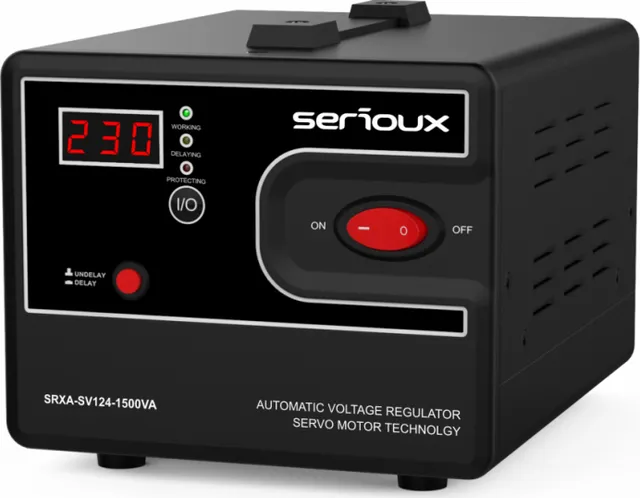 Stabilizator de tensiune Serioux Servo 124-1500VA, putere 1500VA/900W, tip servo motor