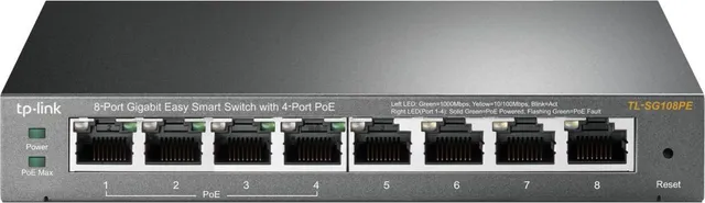 Switch TP-LINK TL-SG108PE, 8 port, 10/100/1000 Mbps