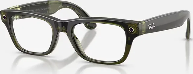 Ray-Ban Meta Blayzer Optics Gen 2 Universal Fit Shiny Transparent Dark Olive Demo Lens 54-19