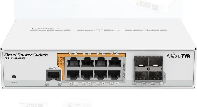 Switch MikroTik CRS112-8P-4S-IN, Gigabit, 8 porturi