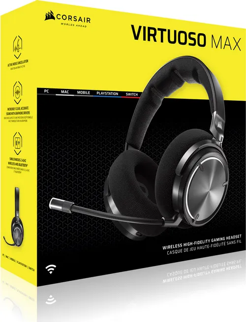 Casti Gaming Head-band Corsair Virtuoso MAX Wireless, Wireless, Noise Canceling, Gri