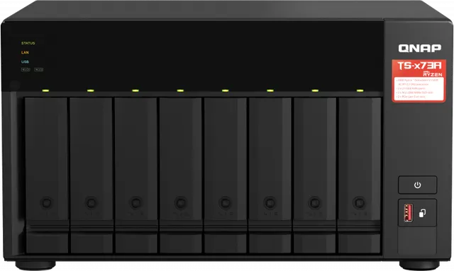NAS QNAP 873A 8-Bay, CPU AMD Ryzen V1000 series V1500B 4C/8T 2.2GHz, RAM 8GB (1x 8GB) DDR4