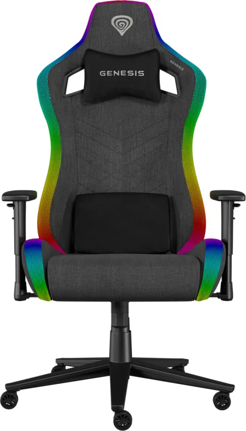 Scaun gaming Genesis TRIT 660, material textil, iluminare RGB, suporta pana la 150 kg, inaltime reglabila