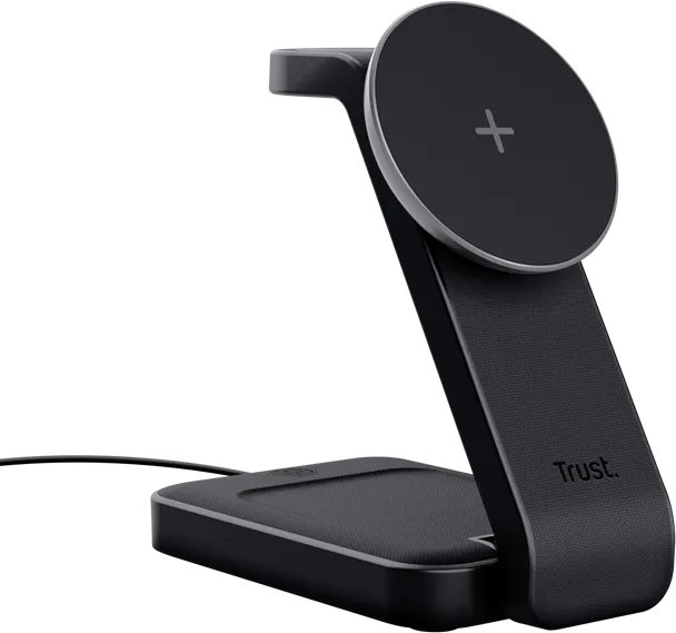 Stand de incarcare 3-in-1 Trust Viro USB-C, putere intrare 20W, Negru
