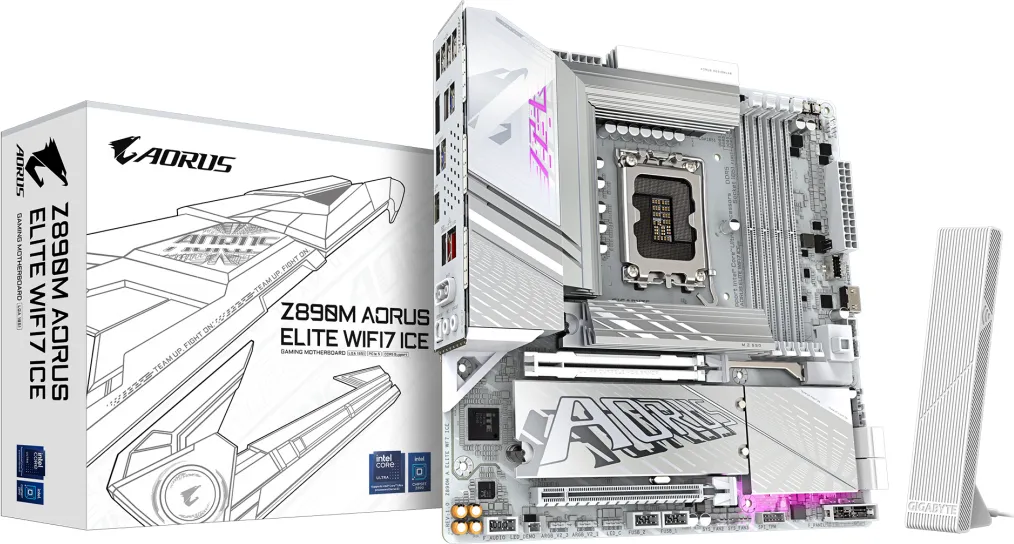 Placa de baza Gigabyte Z890M Aorus Elite WIFI7 ICE, Socket 1851, DDR5, Micro-ATX