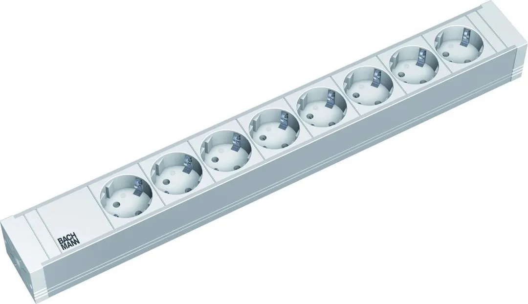 Bachmann IT PDU 8 x prize Schuko, in Schuko, 1U, impamantare, fara intrerupator, 2 metri, RAL 7035, PVC