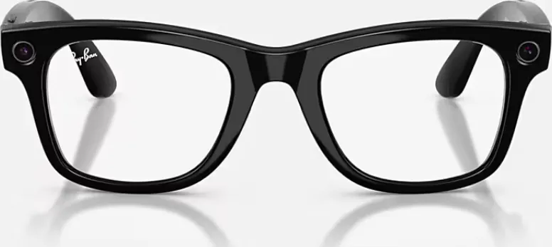 Ray-Ban Meta Wayfarer Gen 2 High Bridge Fit Shiny Black Clear/Graphite Green Transitions 50-22