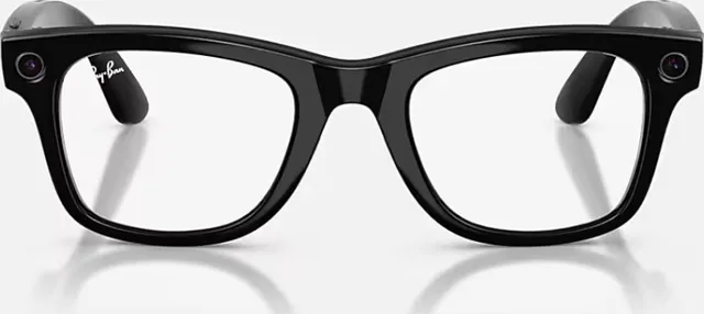 Ray-Ban Meta Wayfarer Gen 2 High Bridge Fit Shiny Black Clear/Graphite Green Transitions 50-22
