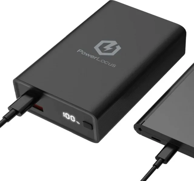 PowerLocus Acumulator extern 20 000mAh, 65W PD Fast Charging, Black