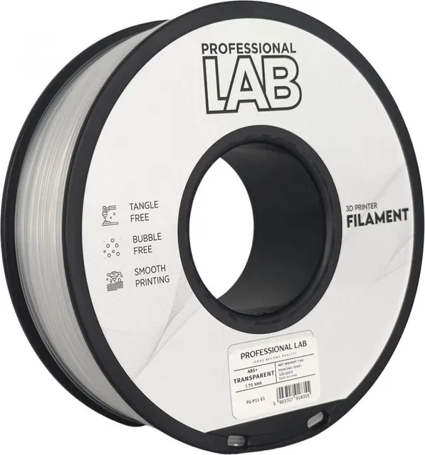 Professional LAB 3D Filament 1KG ABS+ Transparent