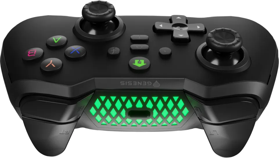 Controller wireless Genesis Mangan 400, tip Analog/Digital, interfata USB, bluetooth, numar butoane 19, Negru