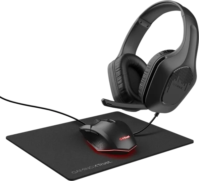 Kit wired casti si mouse Trust GXT 790 Tridox 3-IN-1, negru