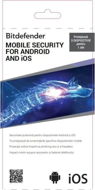 Bitdefender Android & iOSMobile Security, 1 an, 5 dispozitive, licentaretail