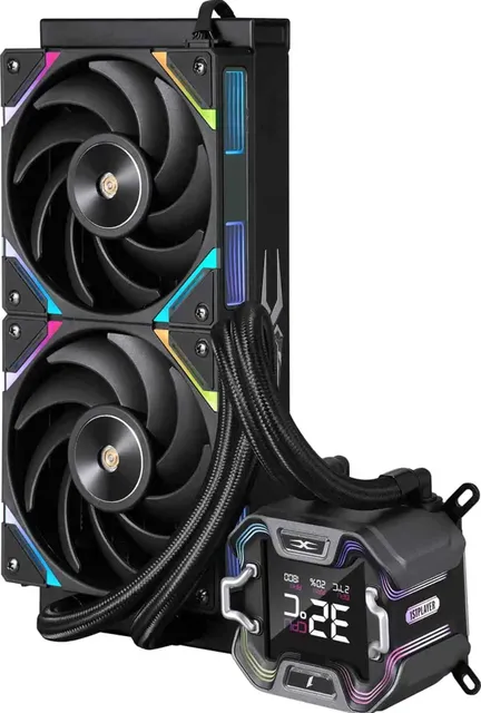 Cooler Procesor 1stPlayer X-Starship 240E, Lichid, 12 cm, 2 ventilatoare, aRGB (X-STARSHIP 240E BLACK)