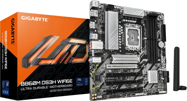 Placa de baza Gigabyte B860M DS3H WIFI6E, LGA 1851, DDR5, Micro-ATX
