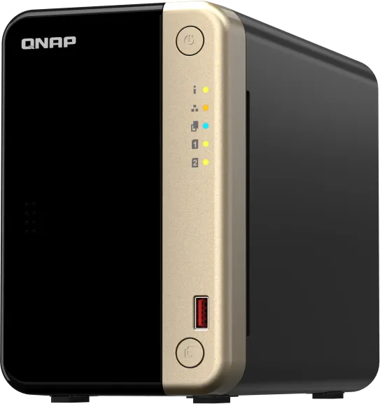 NAS QNAP 264 2-Bay, CPU Intel Celeron N5105/N5095 4-core/4-thread Processor, RAM 8 GB DDR4