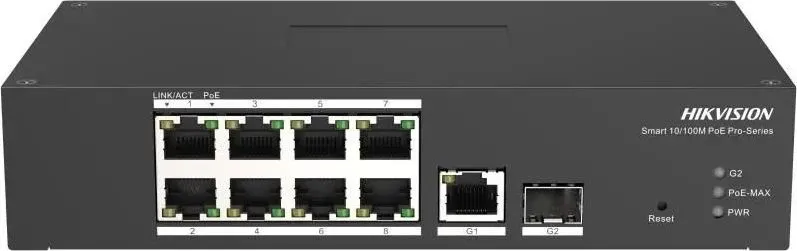 Switch Hikvision Gigabit DS-3T1310P-SI/HS, 10 porturi, PoE