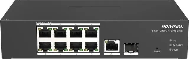 Switch Hikvision Gigabit DS-3T1310P-SI/HS, 10 porturi, PoE