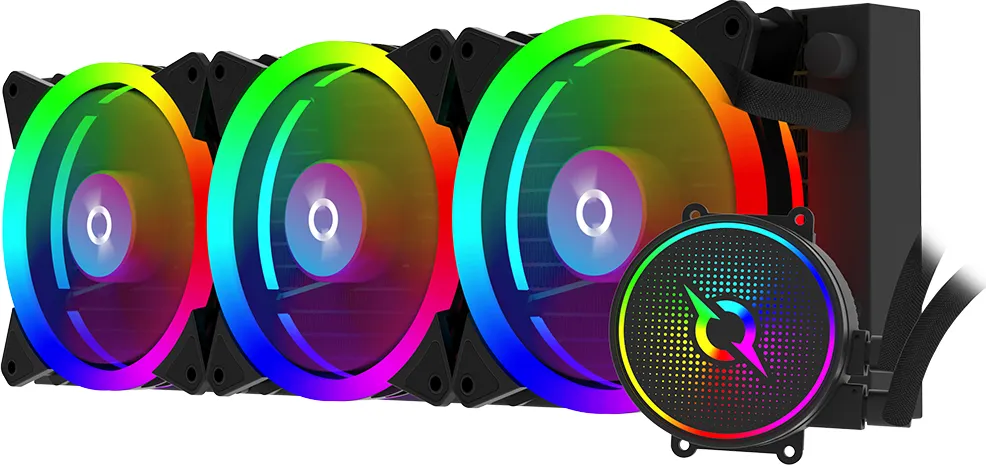 Cooler Procesor Aqirys Aquarius 360 AIO, Lichid, 3 ventilatoare, aRGB, Negru