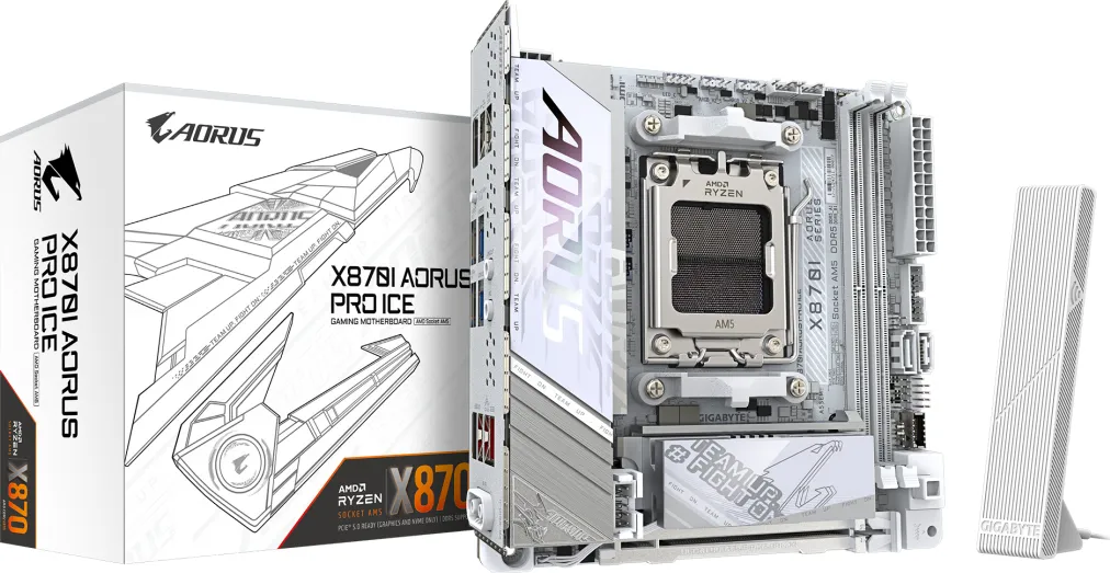 Placa de baza Gigabyte X870I Aorus PRO ICE, Socket AM5, DDR5, Mini-ITX