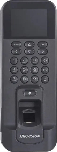 Controler de acces biometric stand alone Hikvision cu tastatura si cartele de proximitate Mifare, DS-K1T804AMF